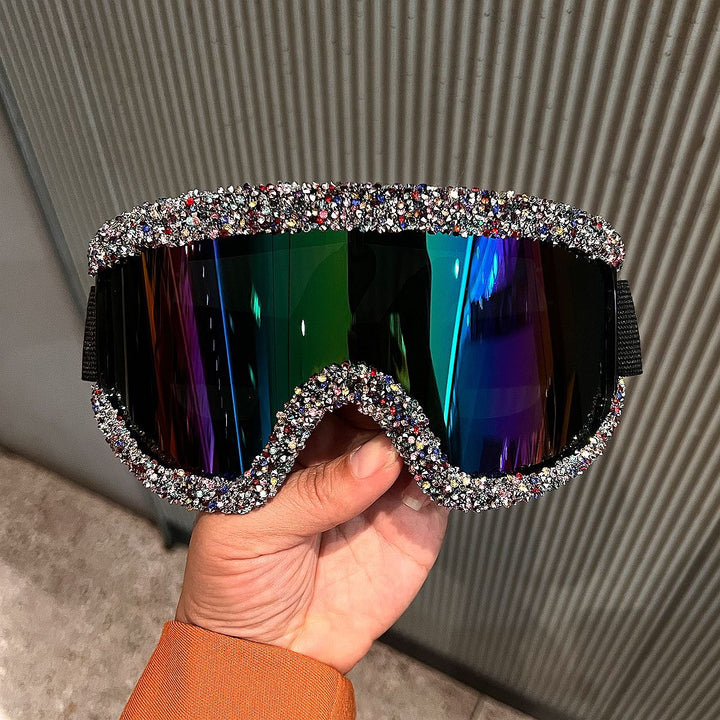 Ladies glamorous ski goggles with sparkling crystal frame Kalsten