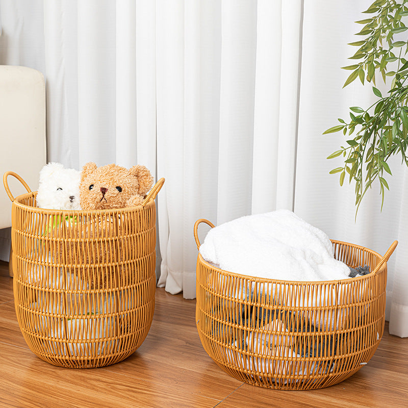 Women's Round Storage Basket with Practical Side Handles Kalsten