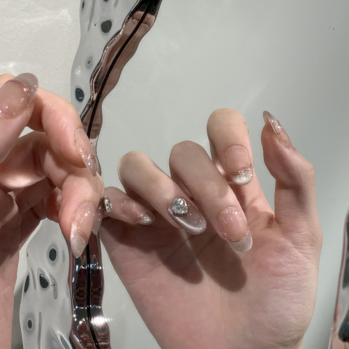 Elegant Press-On Nail Set with Jewel Accents Acalora
