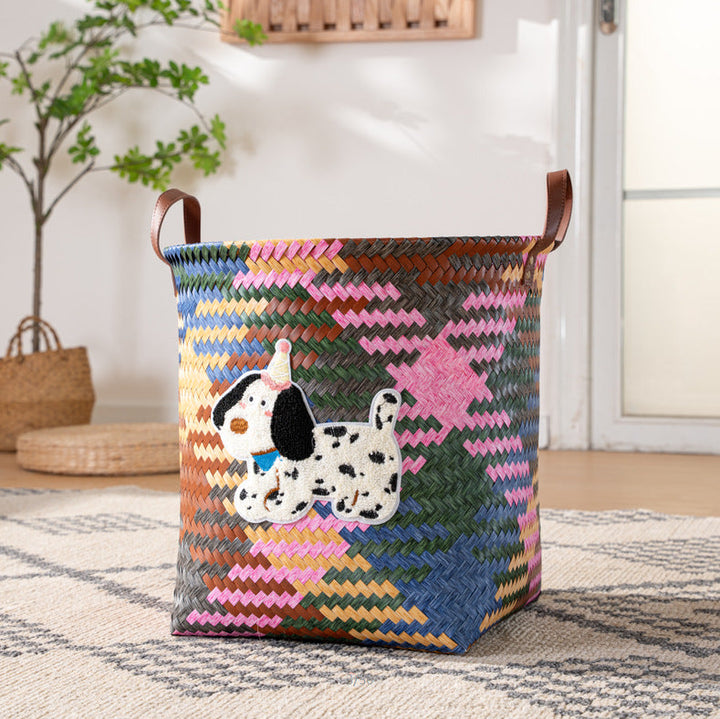 Handcrafted basket with animal pattern Kalsten