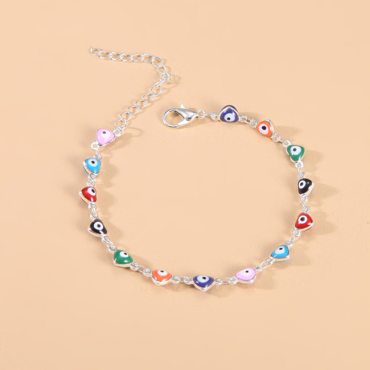 Colorful Evil Eye Charm Anklet Acalora