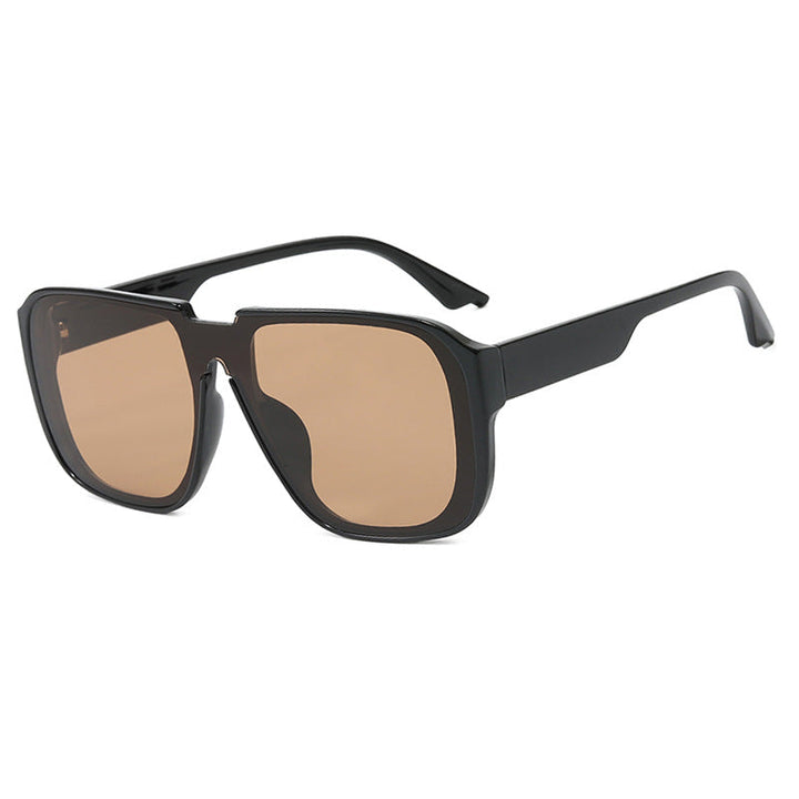 Ladies trendy square sunglasses with transparent green frame and protective UV filter Kalsten