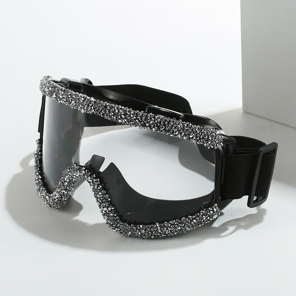 Women's glamorous ski goggles with sparkling decorative frame Kalsten