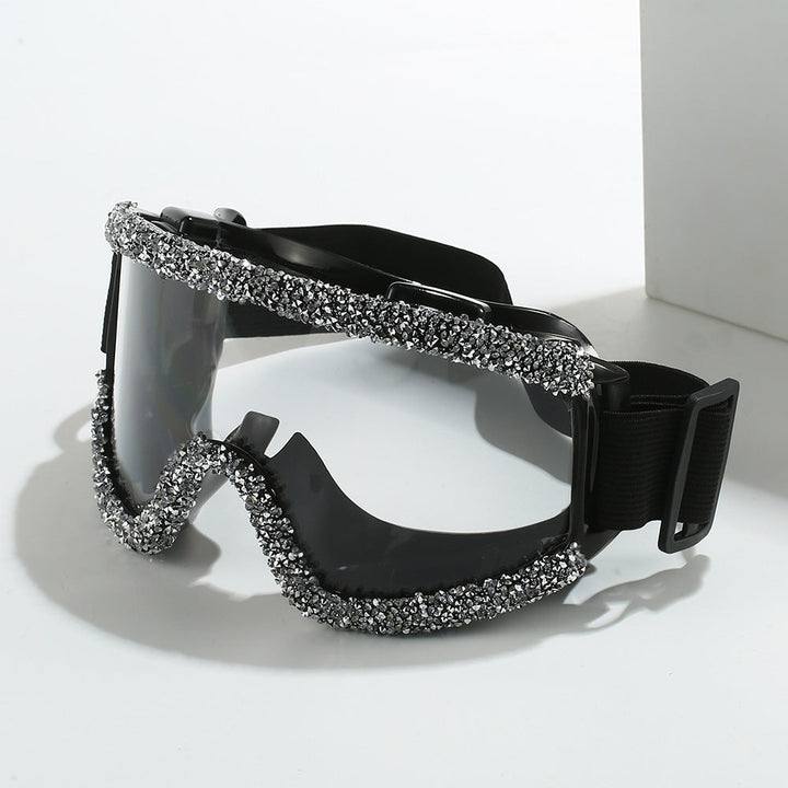 Women's glamorous ski goggles with sparkling decorative frame Kalsten