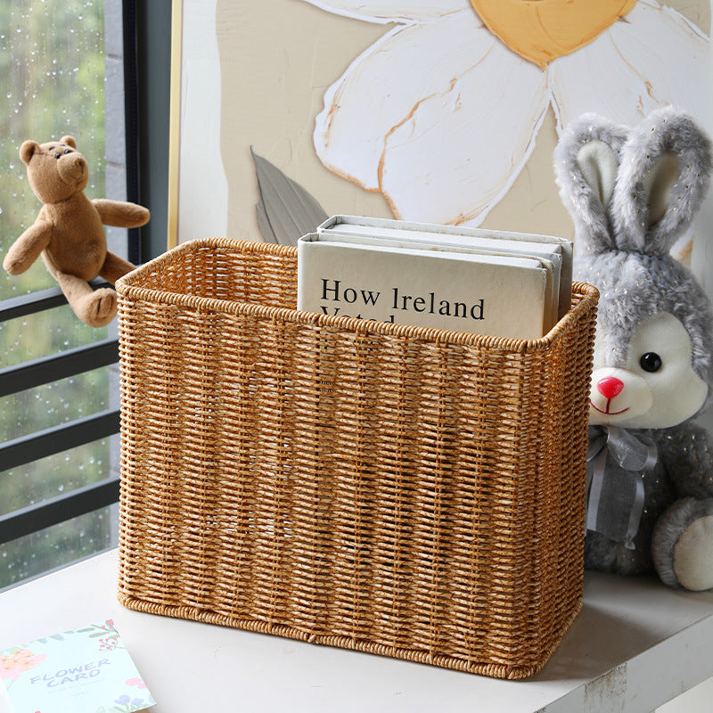 Rectangular Woven Storage Basket with Cut-Out Handles Kalsten