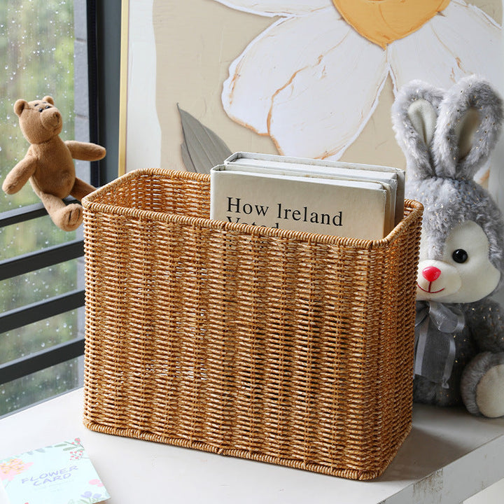 Rectangular Woven Storage Basket with Cut-Out Handles Kalsten
