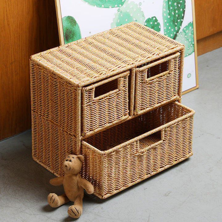 Multi-Drawer Wicker Storage Organizer Kalsten