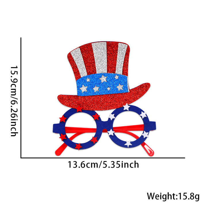 Unisex nan patriotic glitter novelty party glasses with USA letter topper Kalsten