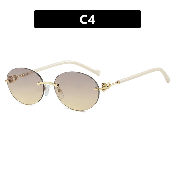 Women oval sunglasses with luxurious metal frame and mirrored lenses Kalsten
