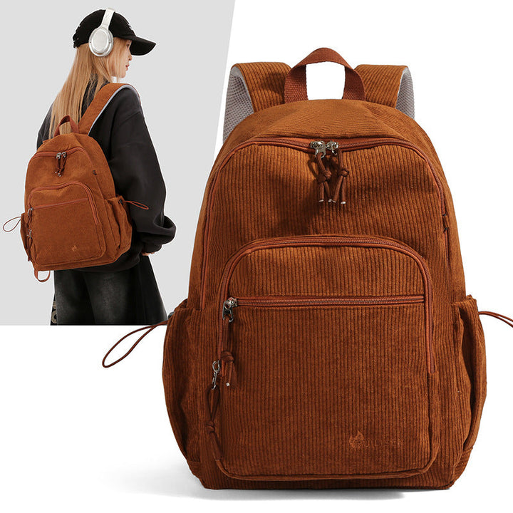 Textured Corduroy Travel Backpack Kalsten
