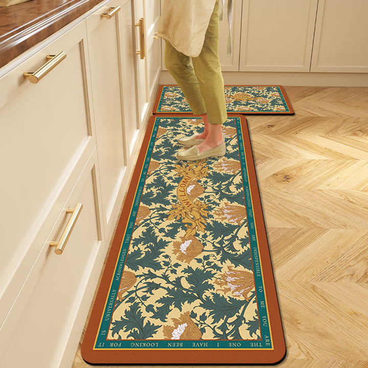 Floral Pattern Kitchen Comfort Mat
