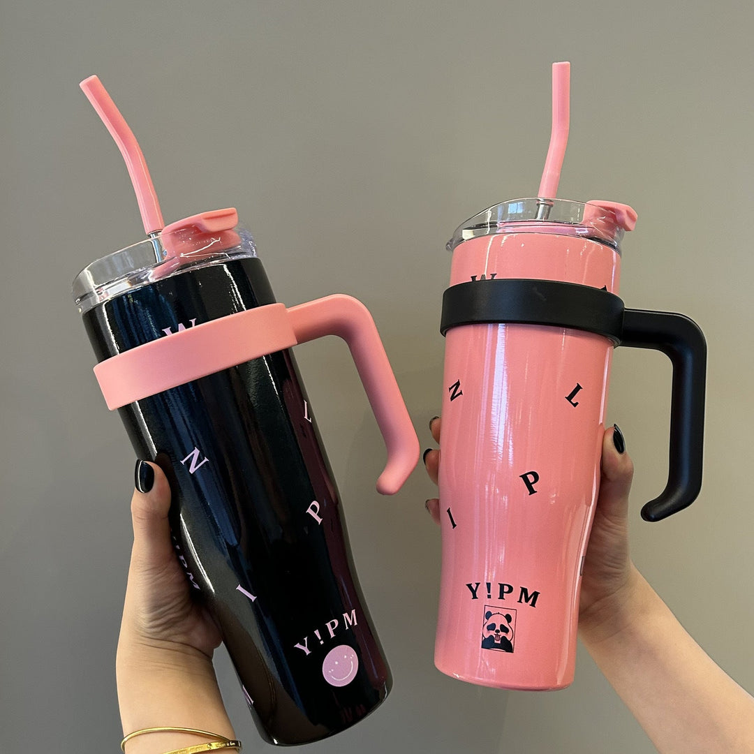Women's insulated drinking bottle with integrated straw and ergonomic handle Kalsten