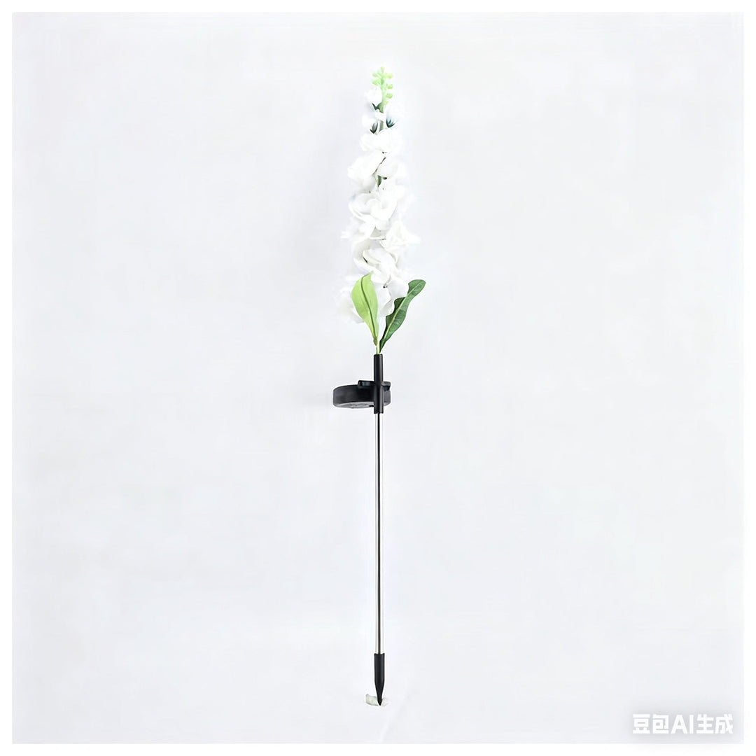 Tall Artificial Delphinium Floral Stake With Adjustable Metal Ground Spike And Removable Clamp Kalsten