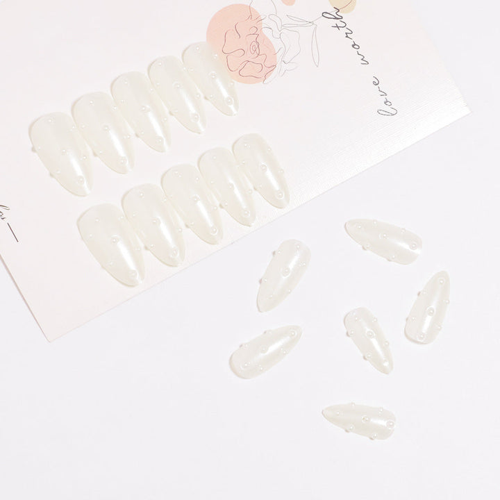 Premium Pearl-Embellished Stiletto Press-On Nails Kalsten