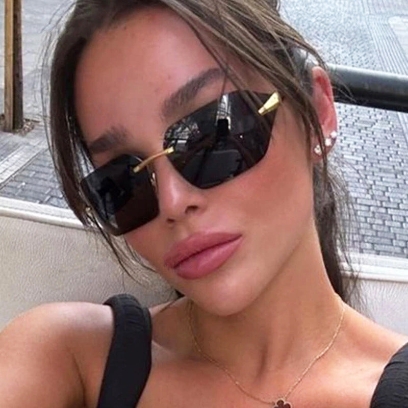 Women's geometric sunglasses with elegant metal frame and polarized lenses Kalsten
