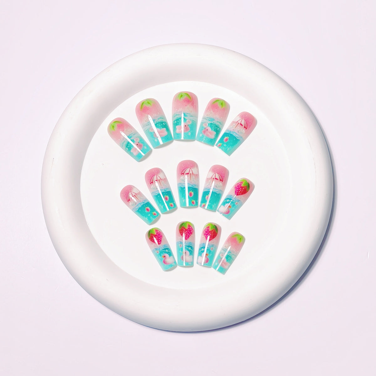 Artistic Summer-Themed Nail Art Acalora