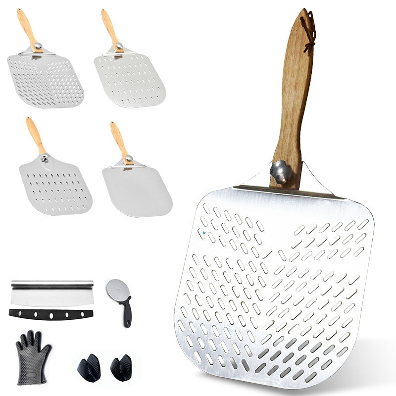 large stainless steel pizza peel with wooden handle Kalsten