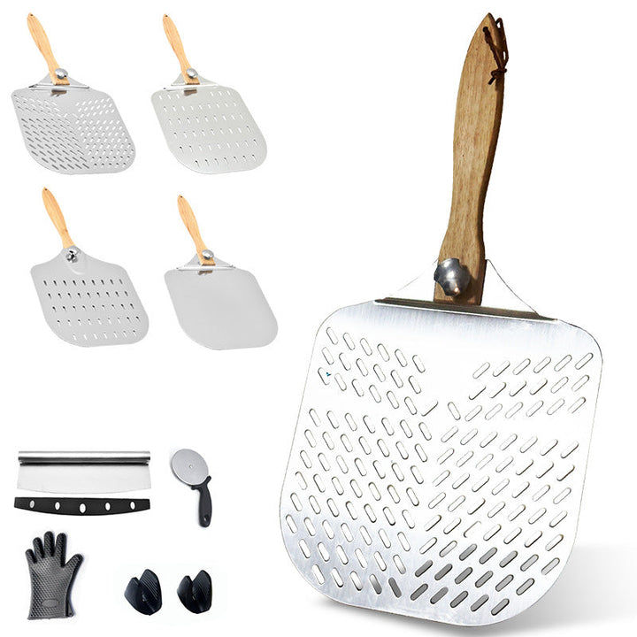 large stainless steel pizza peel with wooden handle Kalsten
