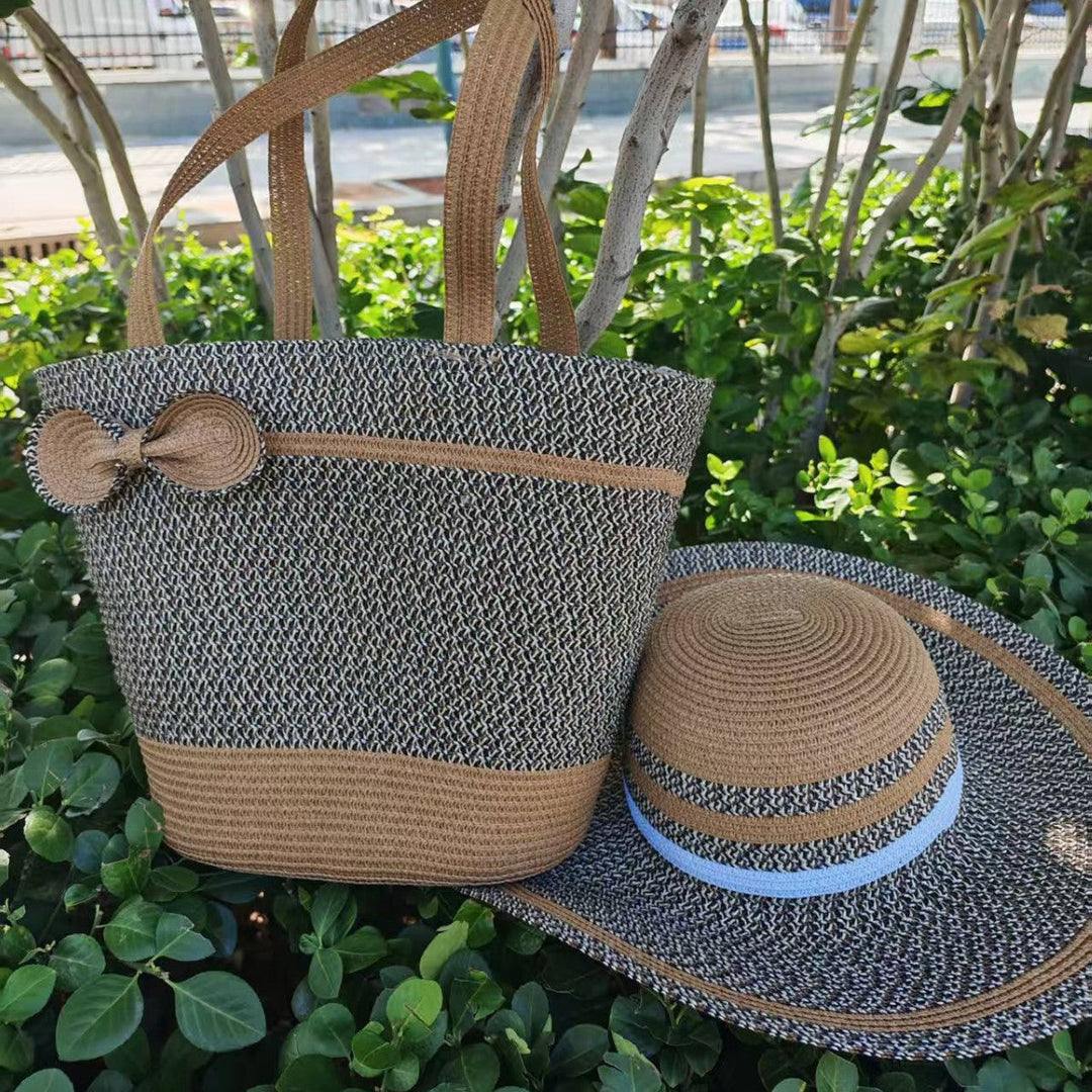 Elegant sun hat with wide brim and subtle stripe pattern Kalsten