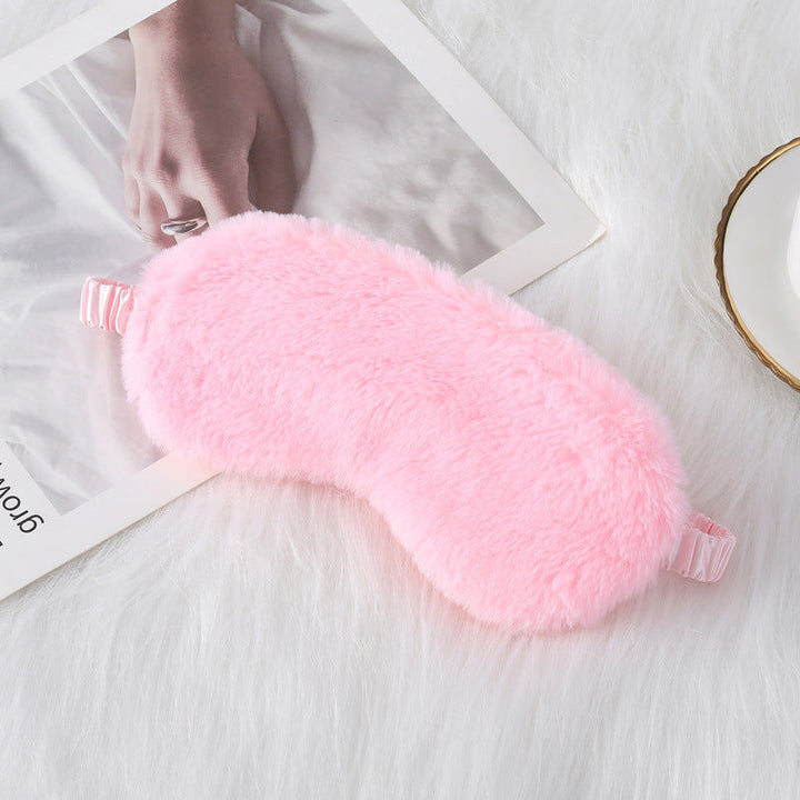 Women's cozy sleep mask made of plush with adjustable elastic band and lightproof inner lining Kalsten