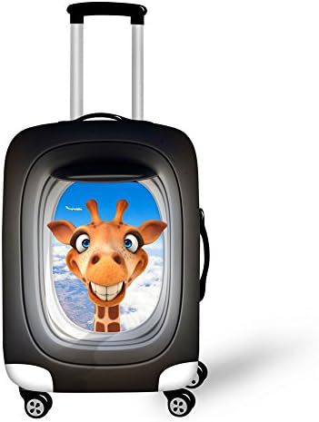 Unisex nano elastic suitcase cover with horse and sunflower motif, stretchable stretch protection for hard shell trolley with zipper Kalsten