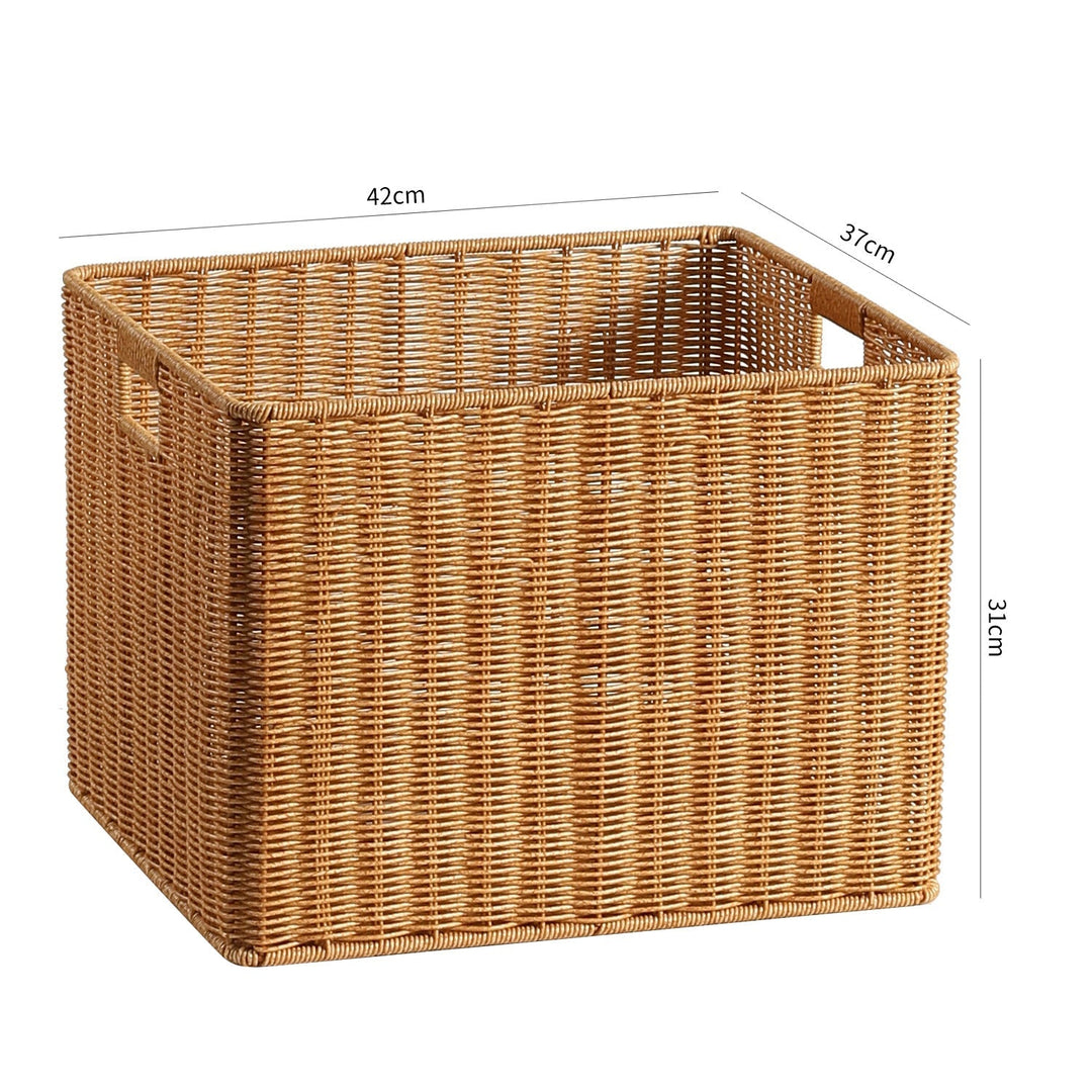 Handwoven Rectangular Storage Basket with Cut-Out Handles Kalsten