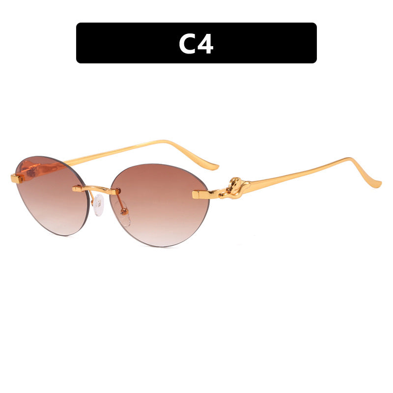Women's round sunglasses with elegant, semi-transparent frame and fashionable details Kalsten