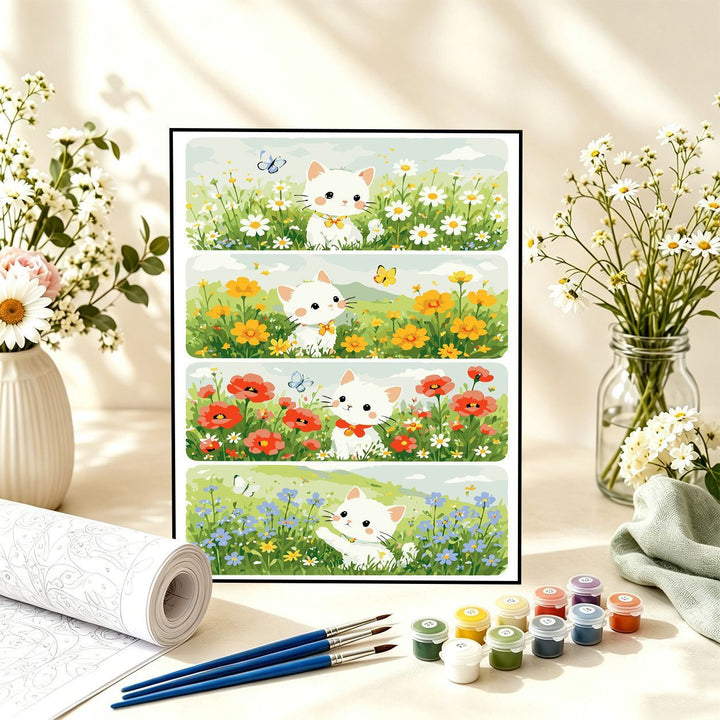 Playful Floral Cat Painting Kit Kalsten