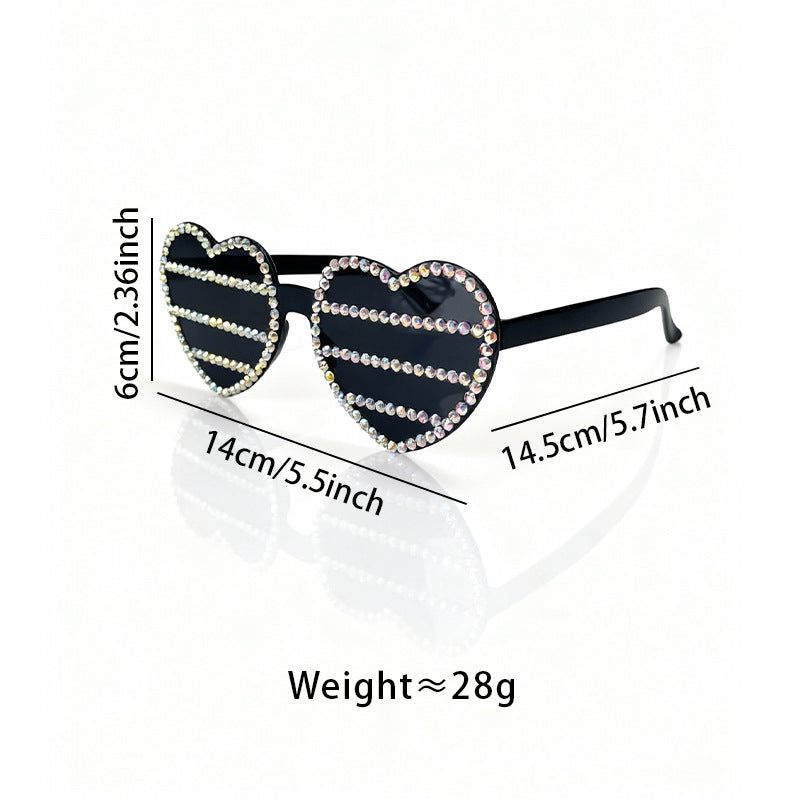 Decorative Rhinestone-Embellished Heart-Shaped Sunglasses Kalsten 1787141270