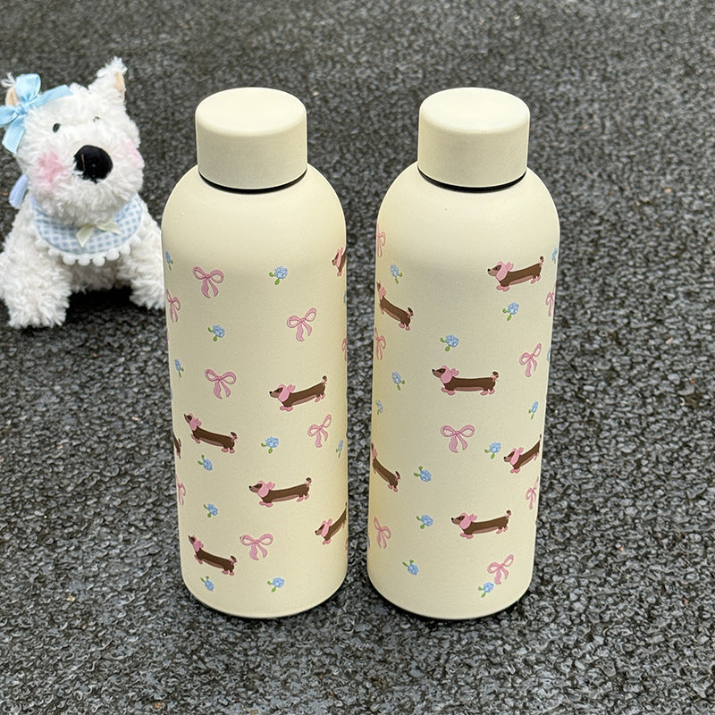 Ladies insulated drinking bottle with floral design and hygienic closure system Kalsten