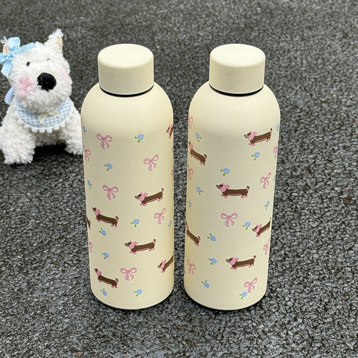 Ladies insulated drinking bottle with floral design and hygienic closure system Kalsten