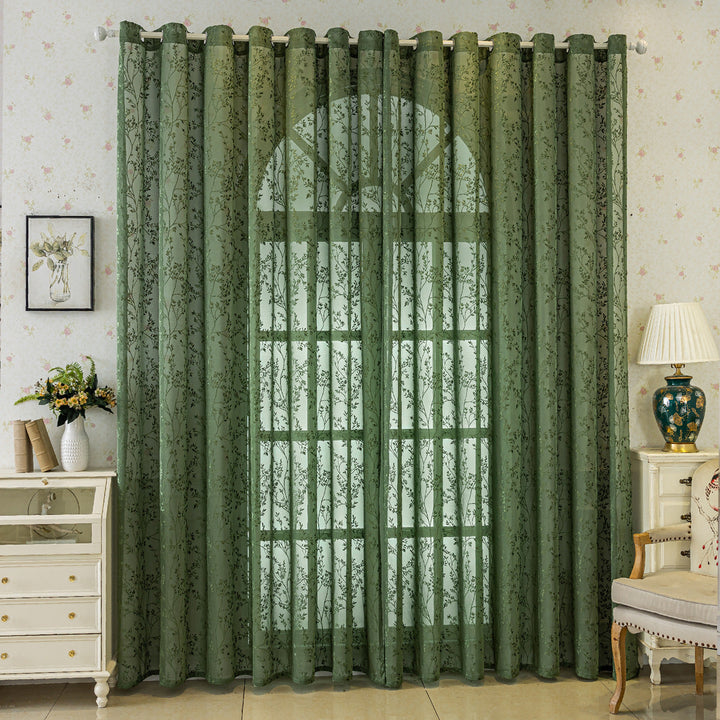WoFloral Embroidered Sheer Curtain Kalsten
