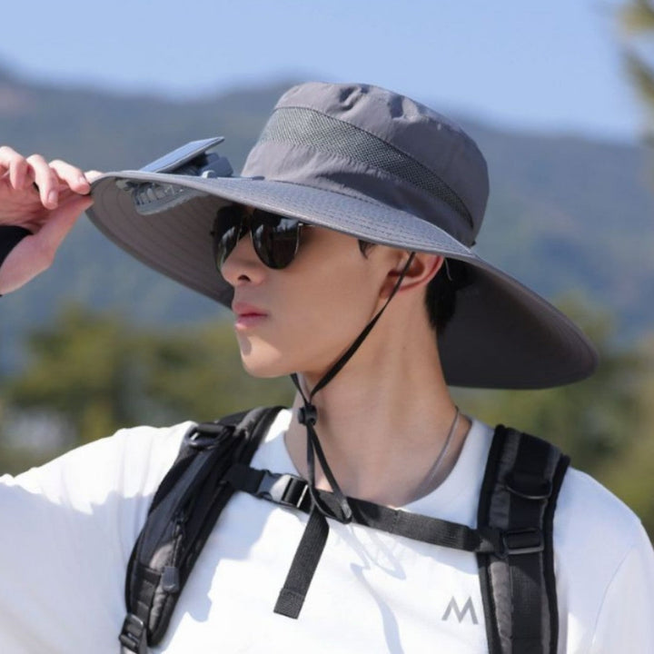 tactical fishing hat with wide brim, mesh ventilation and adjustable chin strap Kalsten