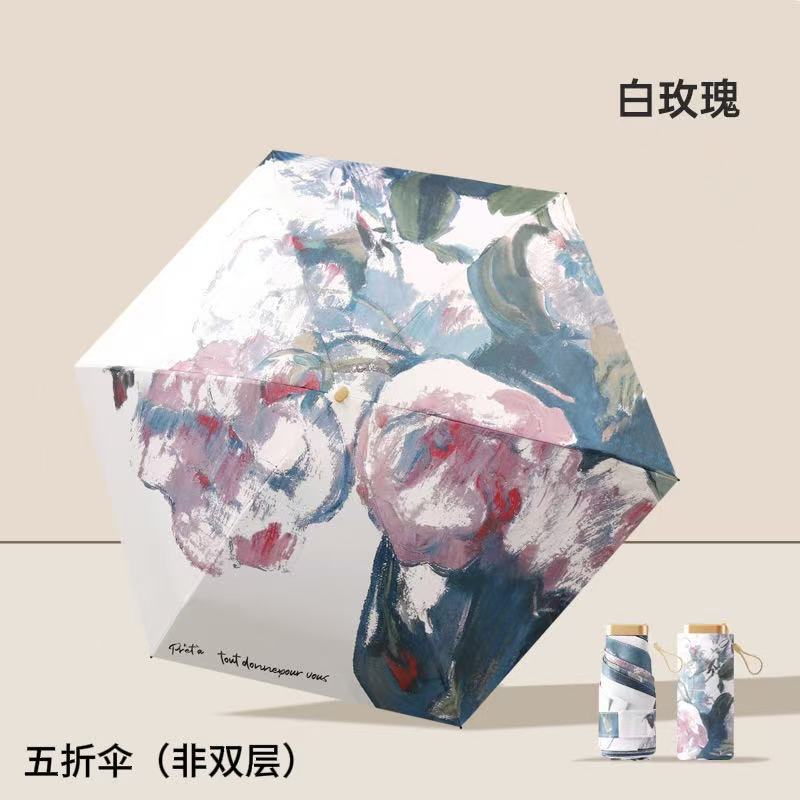 Ladies Folding Umbrella with Elegant Floral Design Kalsten