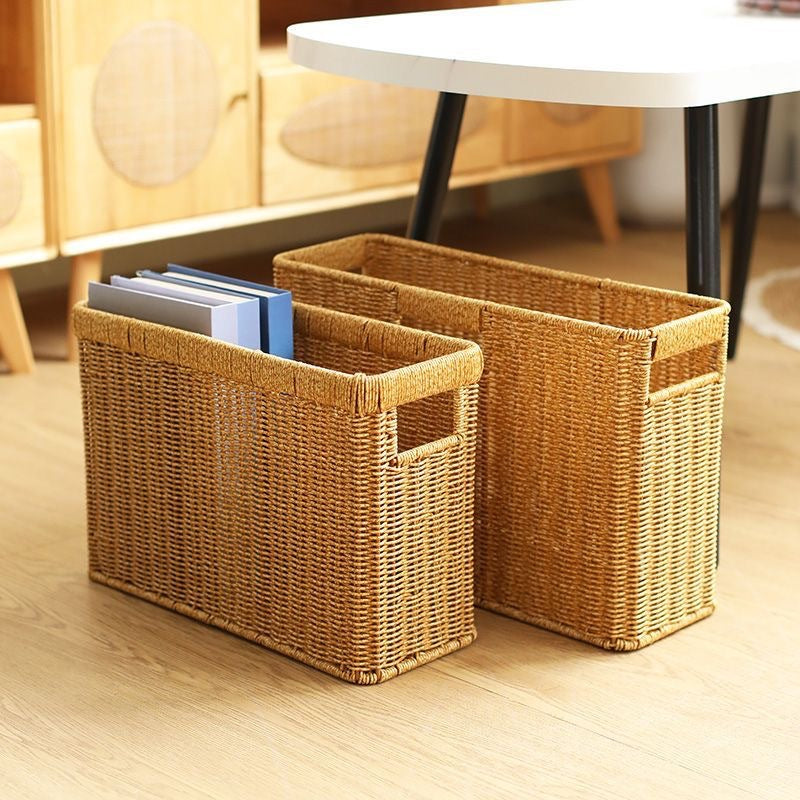 Women's Rectangular Rattan Storage Basket with Compartments Kalsten