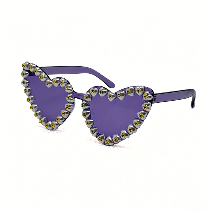 Women Heart-Shaped Sunglasses with Extravagant Jewelry Details Kalsten
