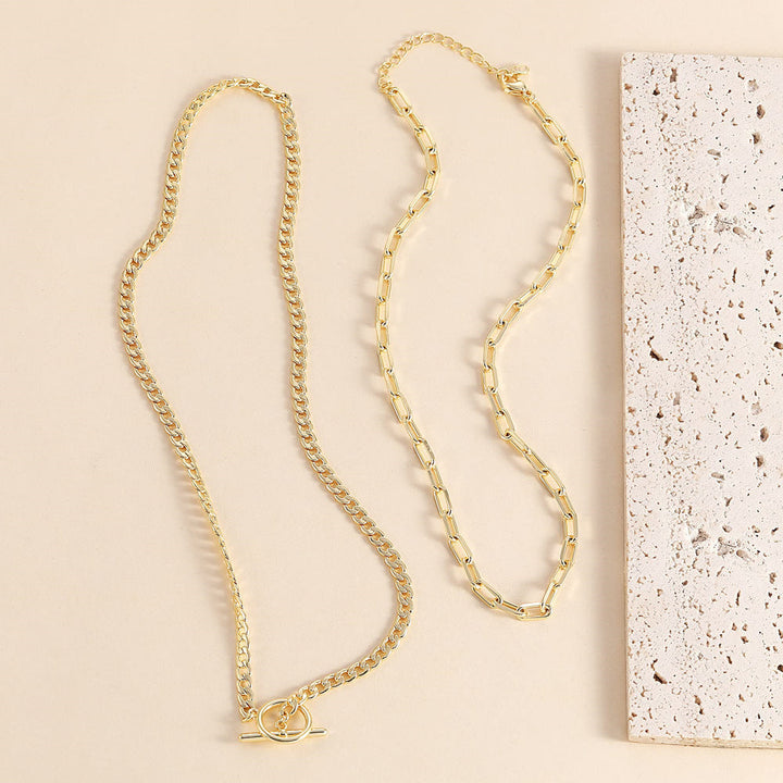Elegant Silver Layered Chain Necklace Kalsten