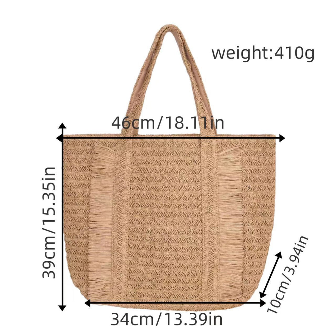 Woven Natural Material Beach Bag Kalsten