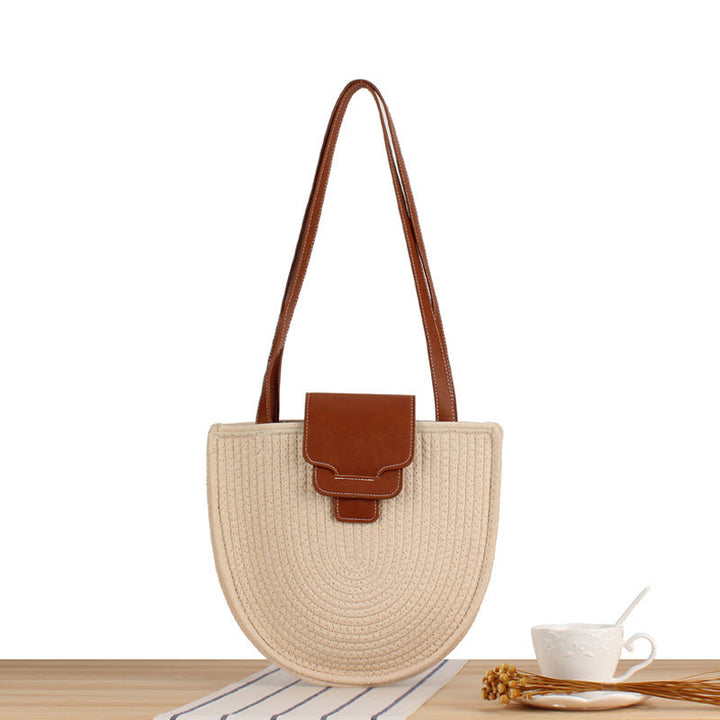 Braided Tote Bag with Elegant Leather Detail Kalsten