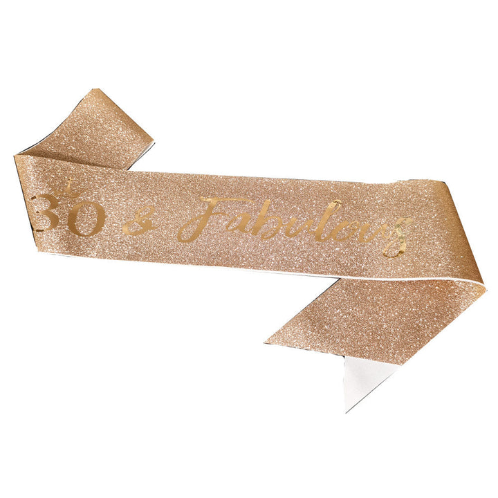 Ladies Glittering Birthday Sash with Festive Print Kalsten