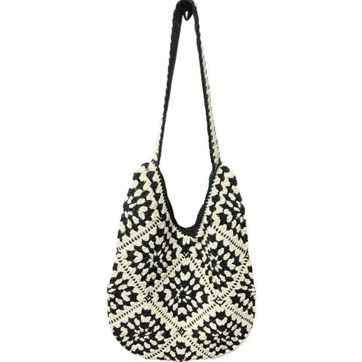 Hand-knotted shoulder bag with floral motifs Kalsten