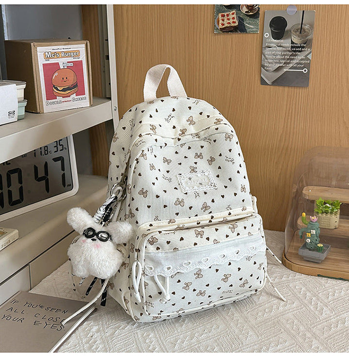 Cute Floral Print Mini School Backpack