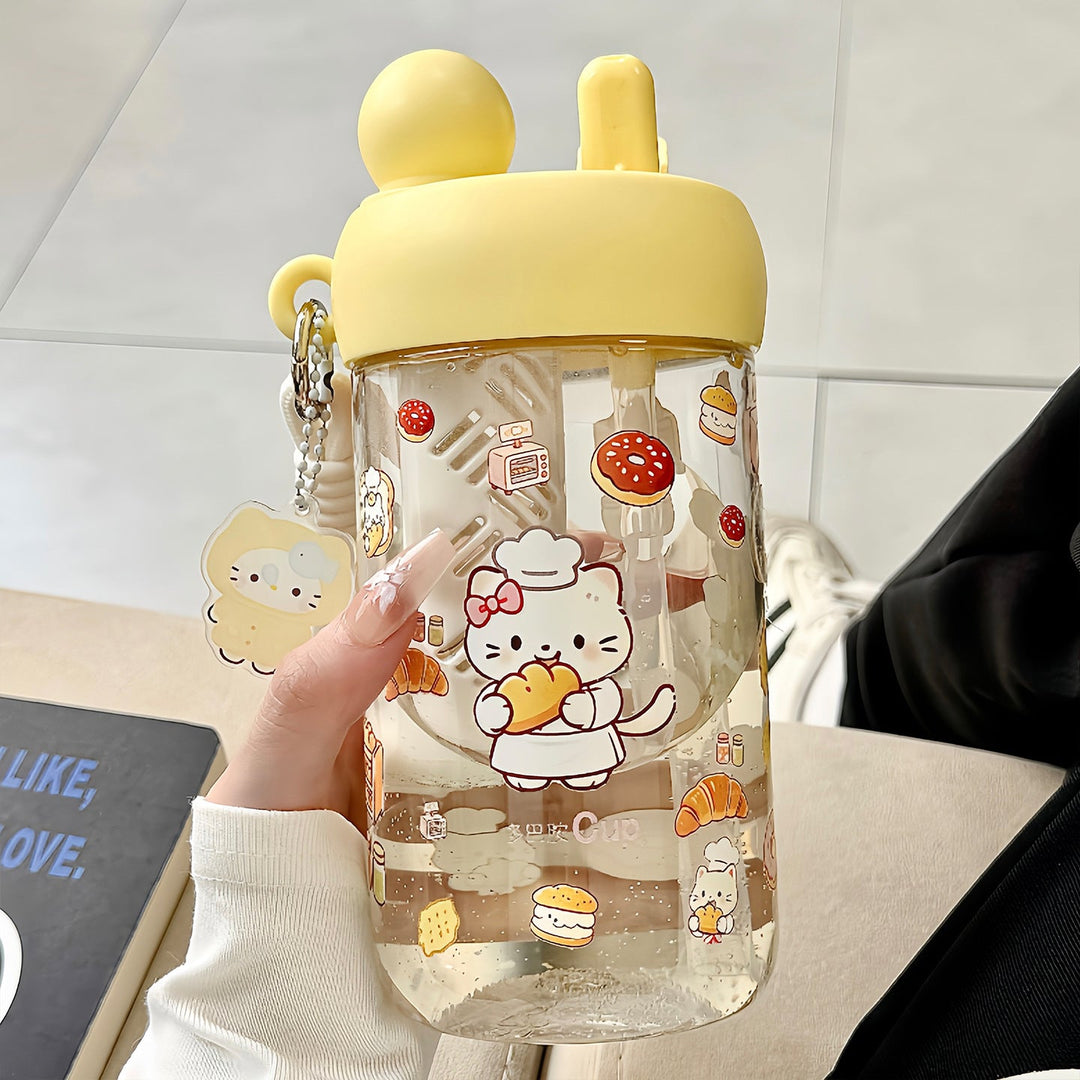 Women's water bottle with integrated animal motif and practical carrying handle Kalsten