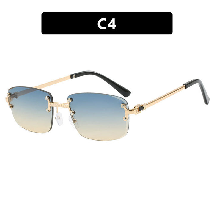 Women's elegant square sunglasses with transparent lenses and high-quality metal frame Kalsten