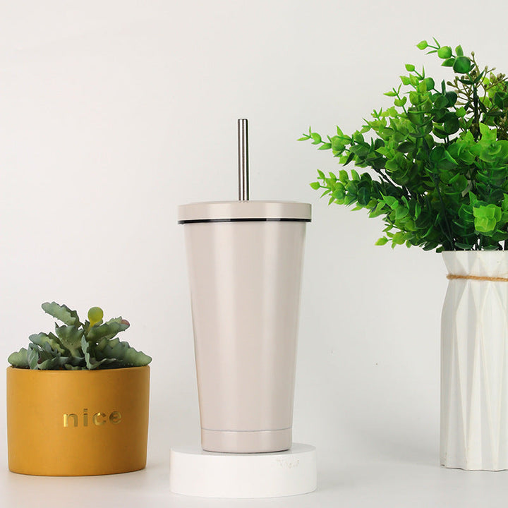 Women's stainless steel drinking cup with straw Kalsten