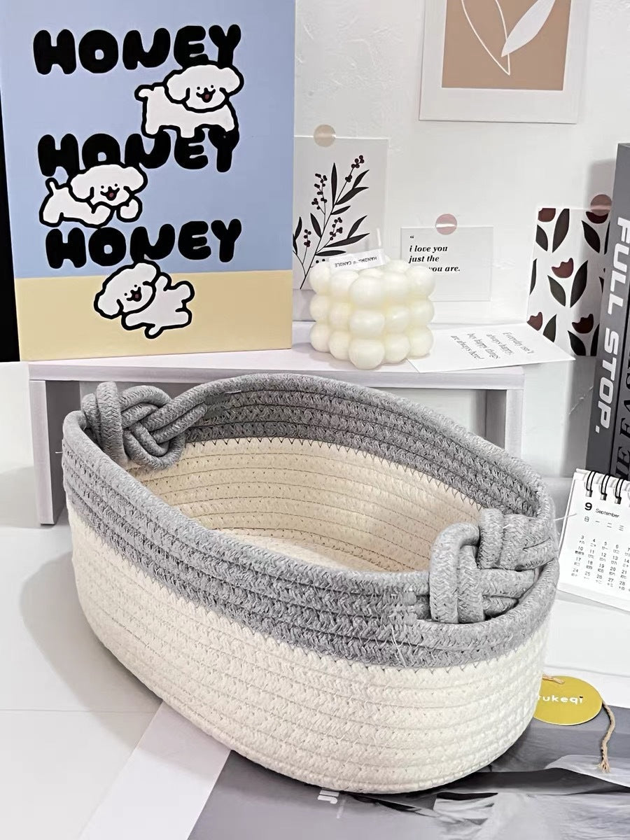 Women Versatile Storage Basket with Double Knot Accent Kalsten