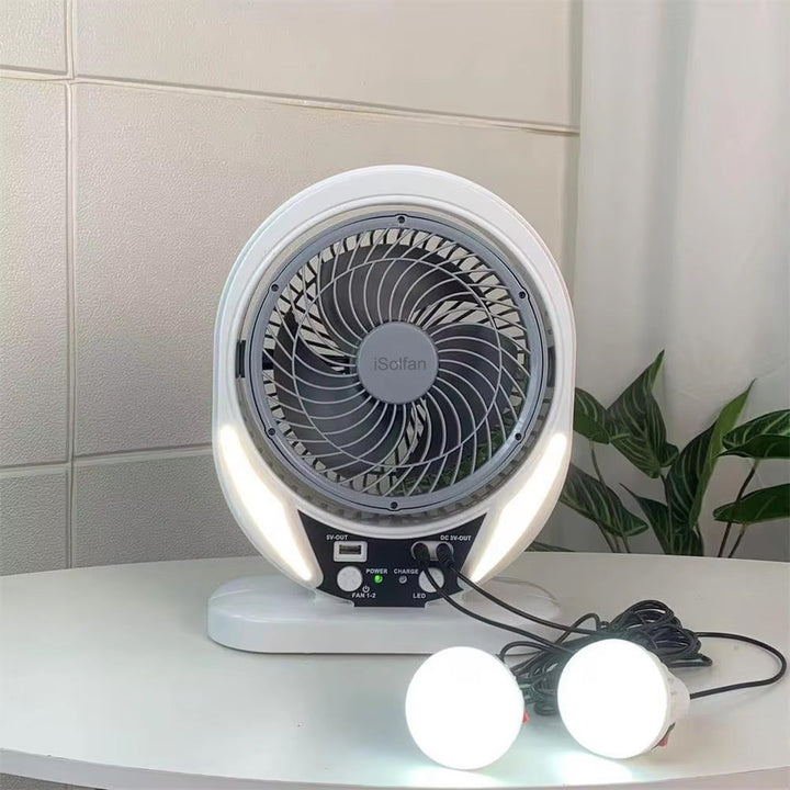 Women Portable Solar Fan with Integrated LED Lighting and USB Connection Kalsten