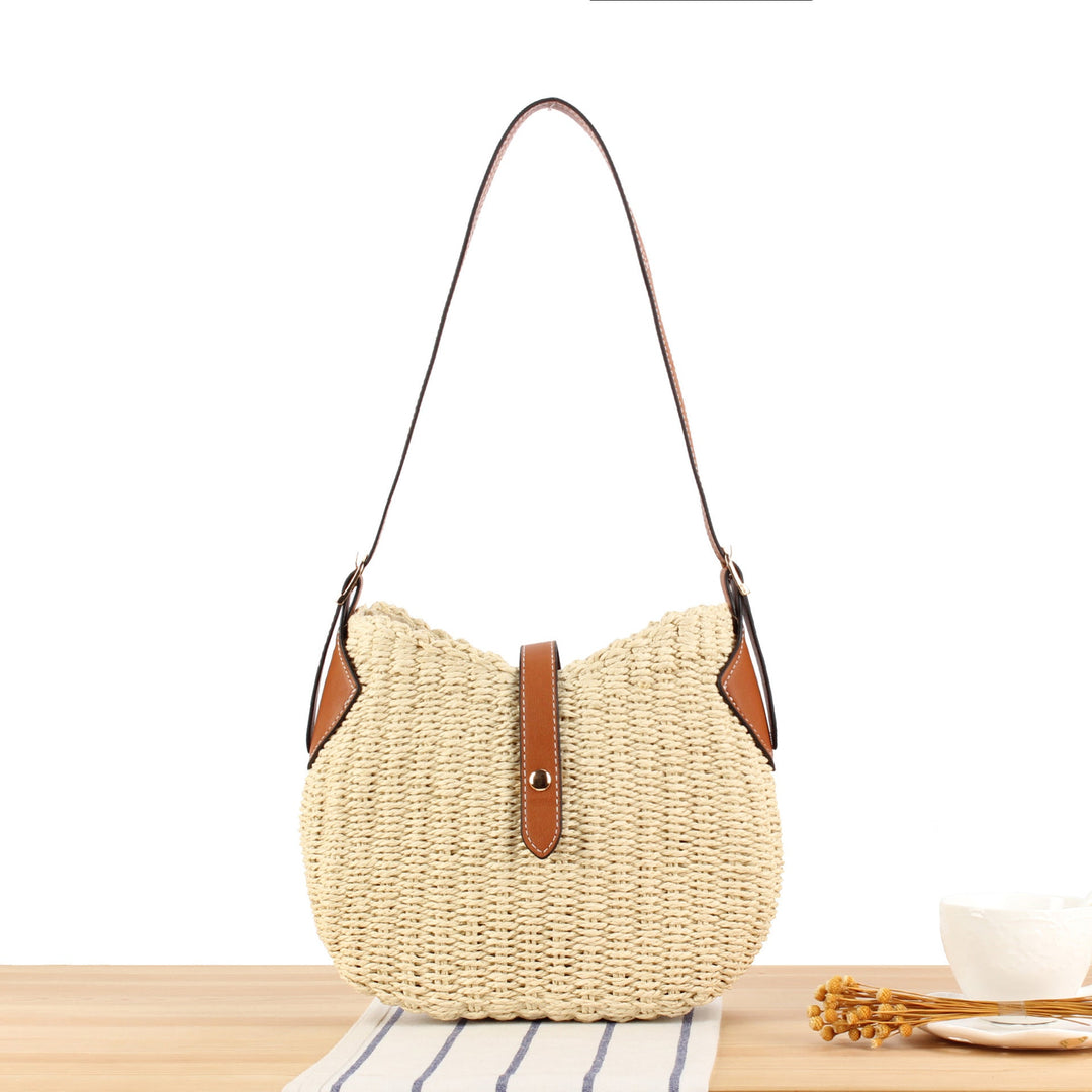 Braided shoulder bag with elegant leather accents Kalsten