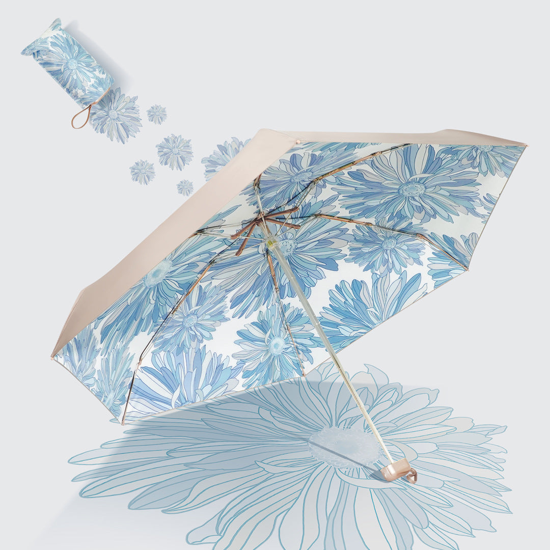 Ladies compact folding umbrella with innovative carrying system Kalsten