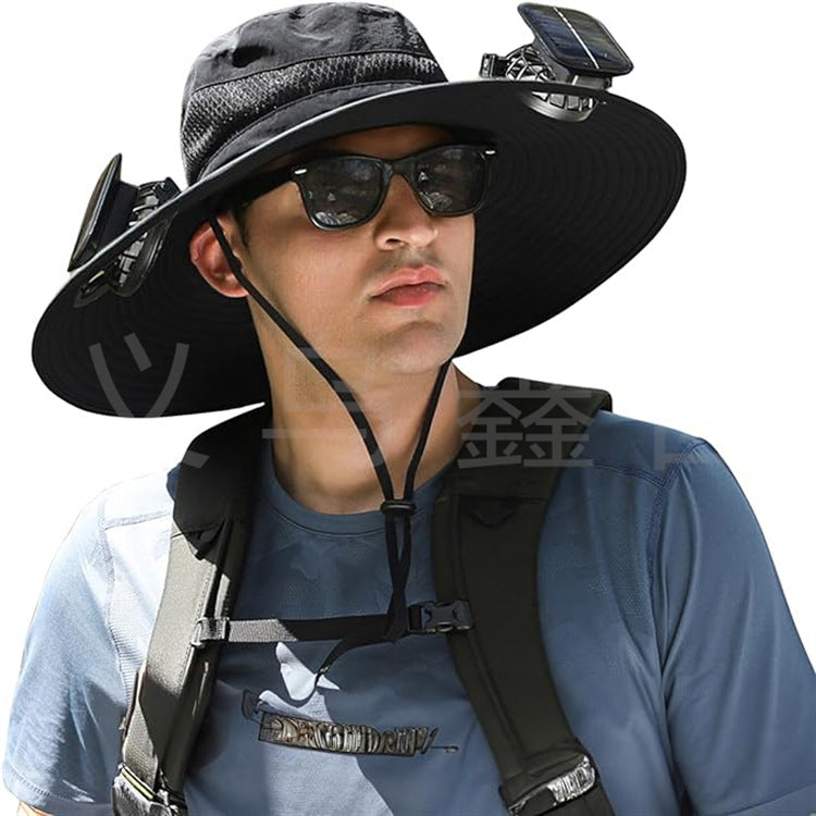 sun hat with solar-powered fan and wide brim Kalsten